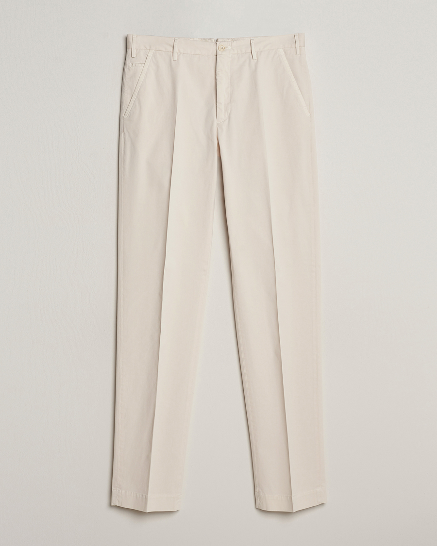 Heren | Broeken | Incotex | Straight Fit Garment Dyed Chinos Off White