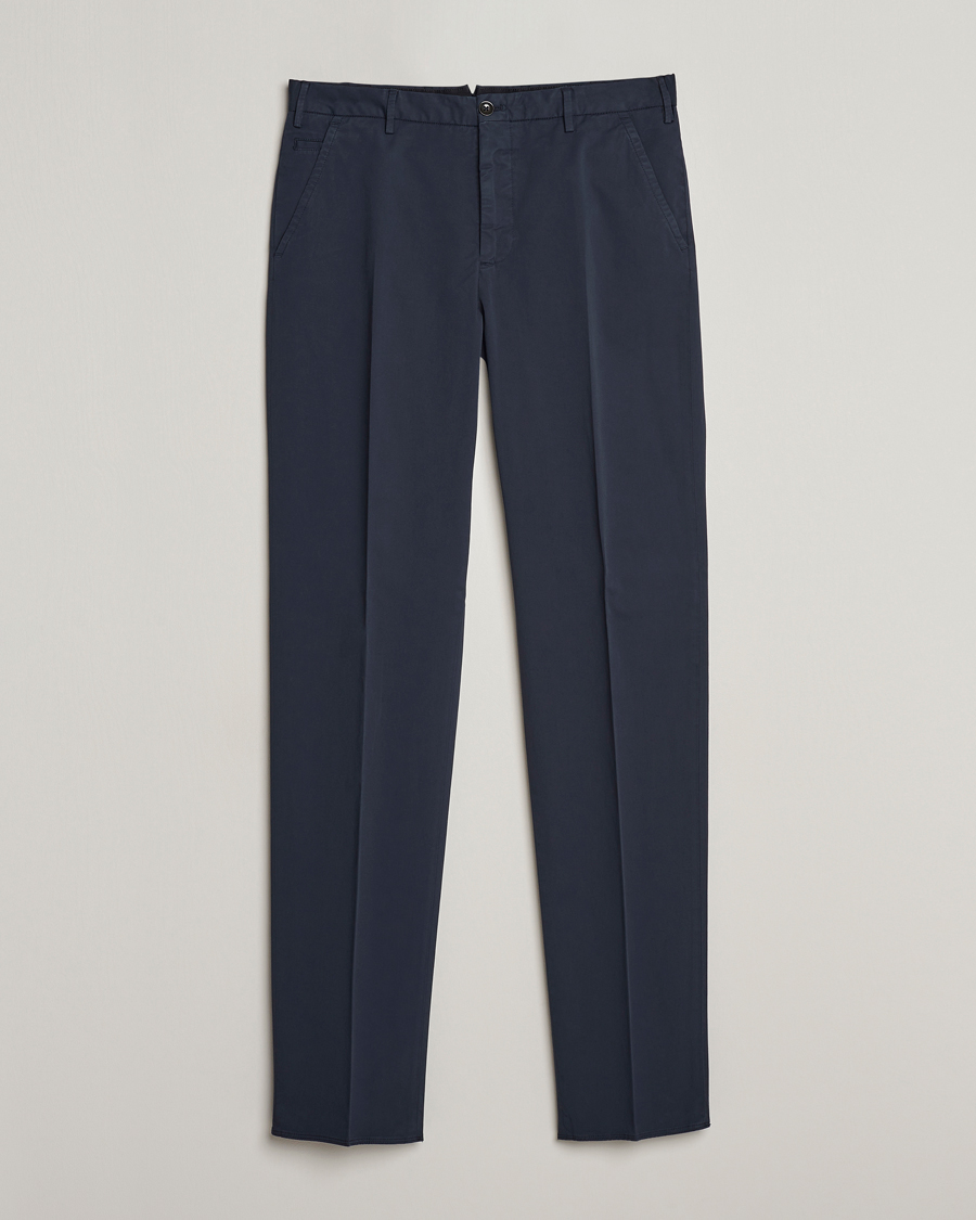 Heren | Broeken | Incotex | Straight Fit Garment Dyed Chinos Navy