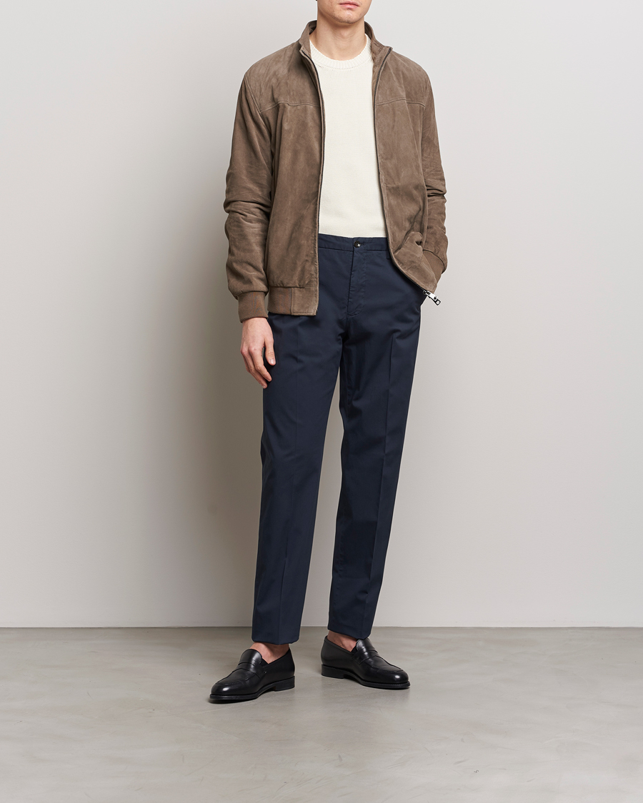 Heren | Broeken | Incotex | Straight Fit Garment Dyed Chinos Navy