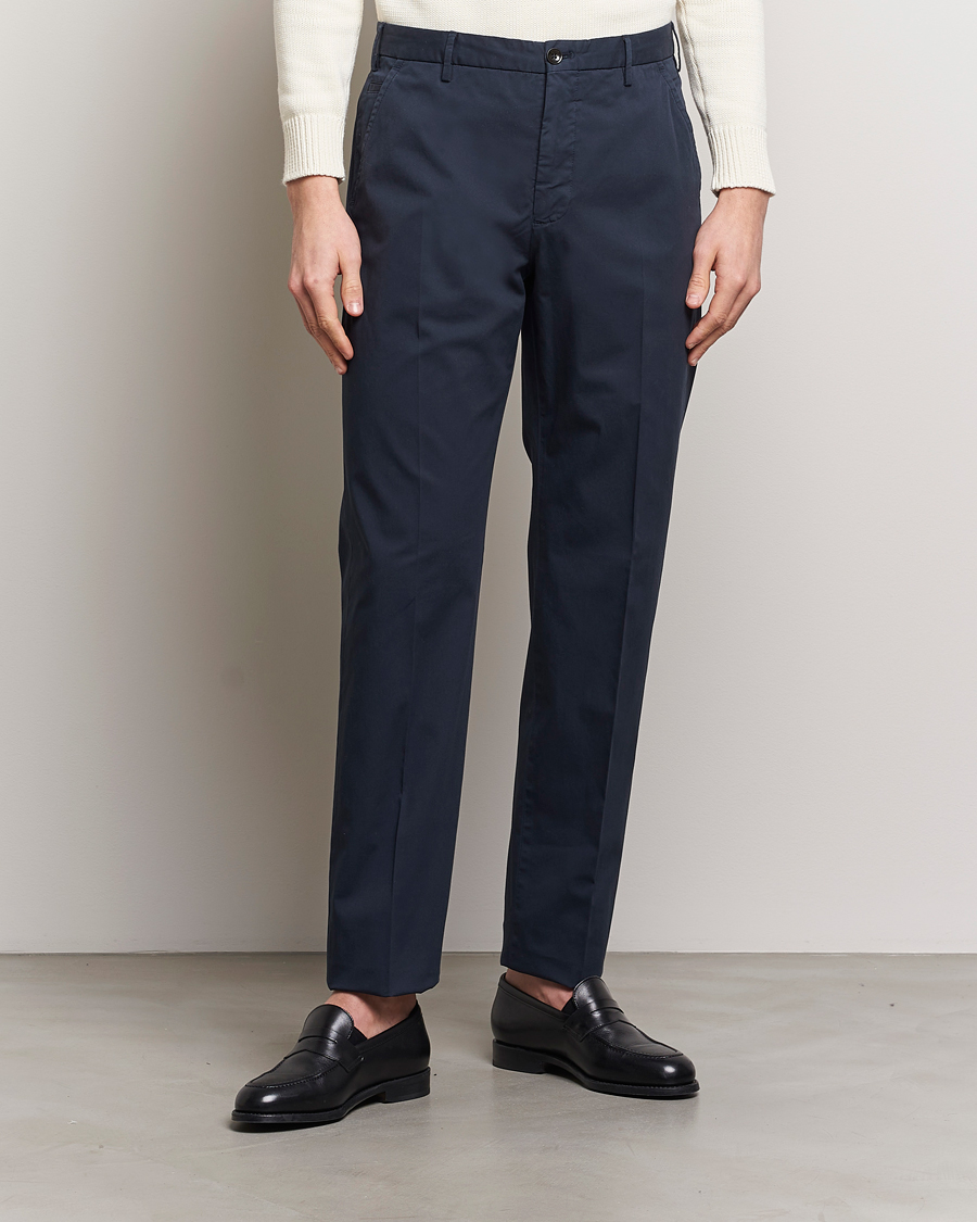 Heren | Italian Department | Incotex | Straight Fit Garment Dyed Chinos Navy