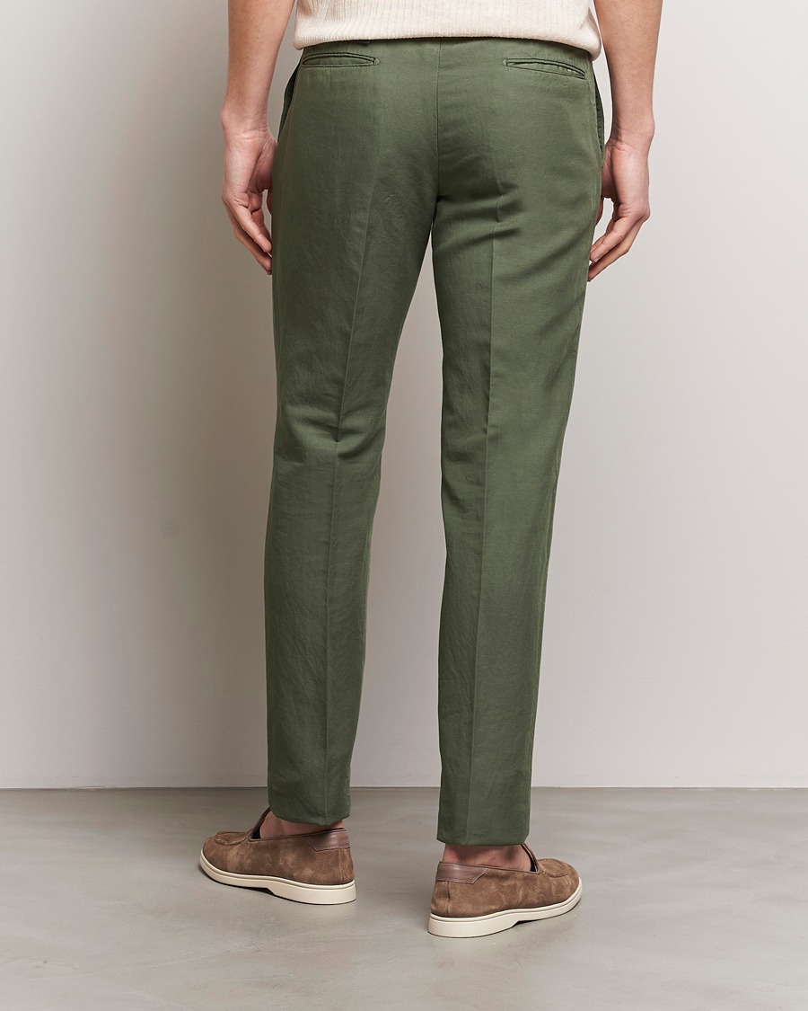 Heren | Broeken | Incotex | Slim Fit Chinolino Trousers Dark Green