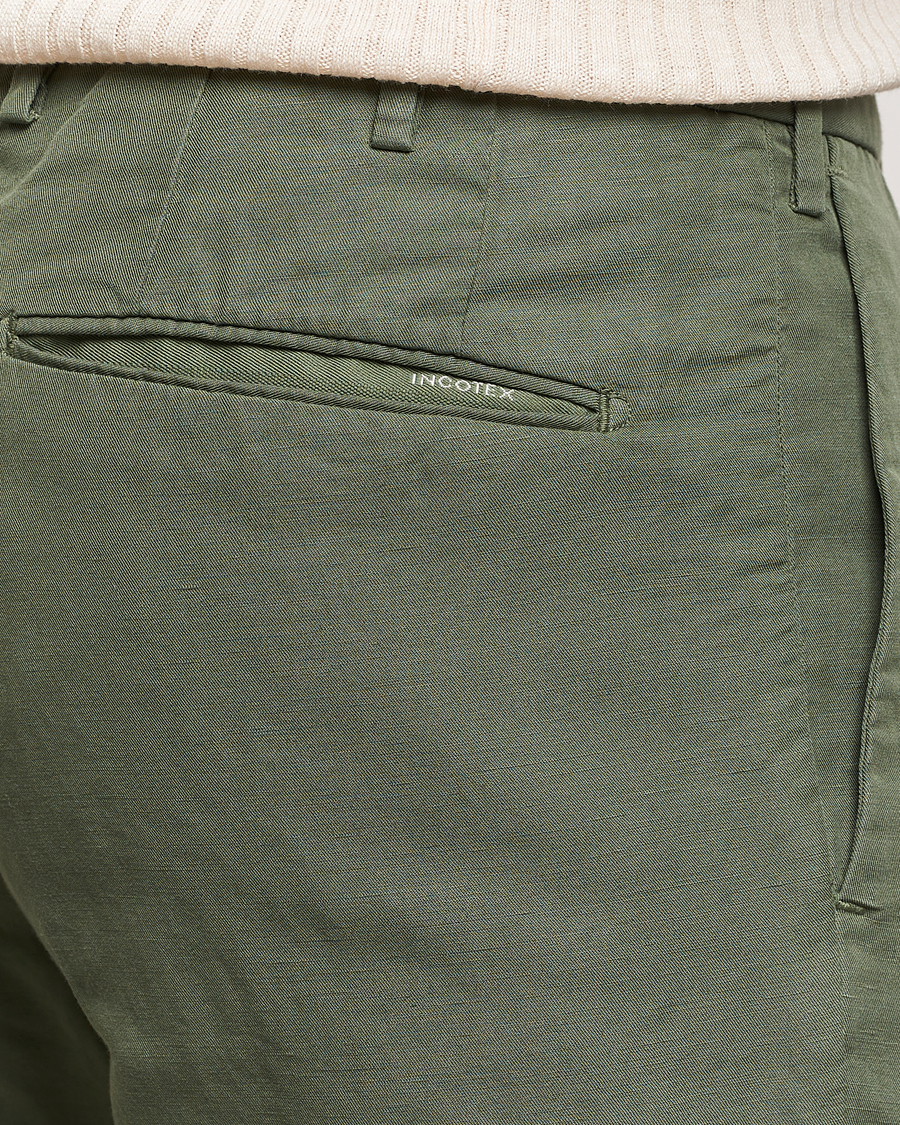 Heren | Broeken | Incotex | Slim Fit Chinolino Trousers Dark Green