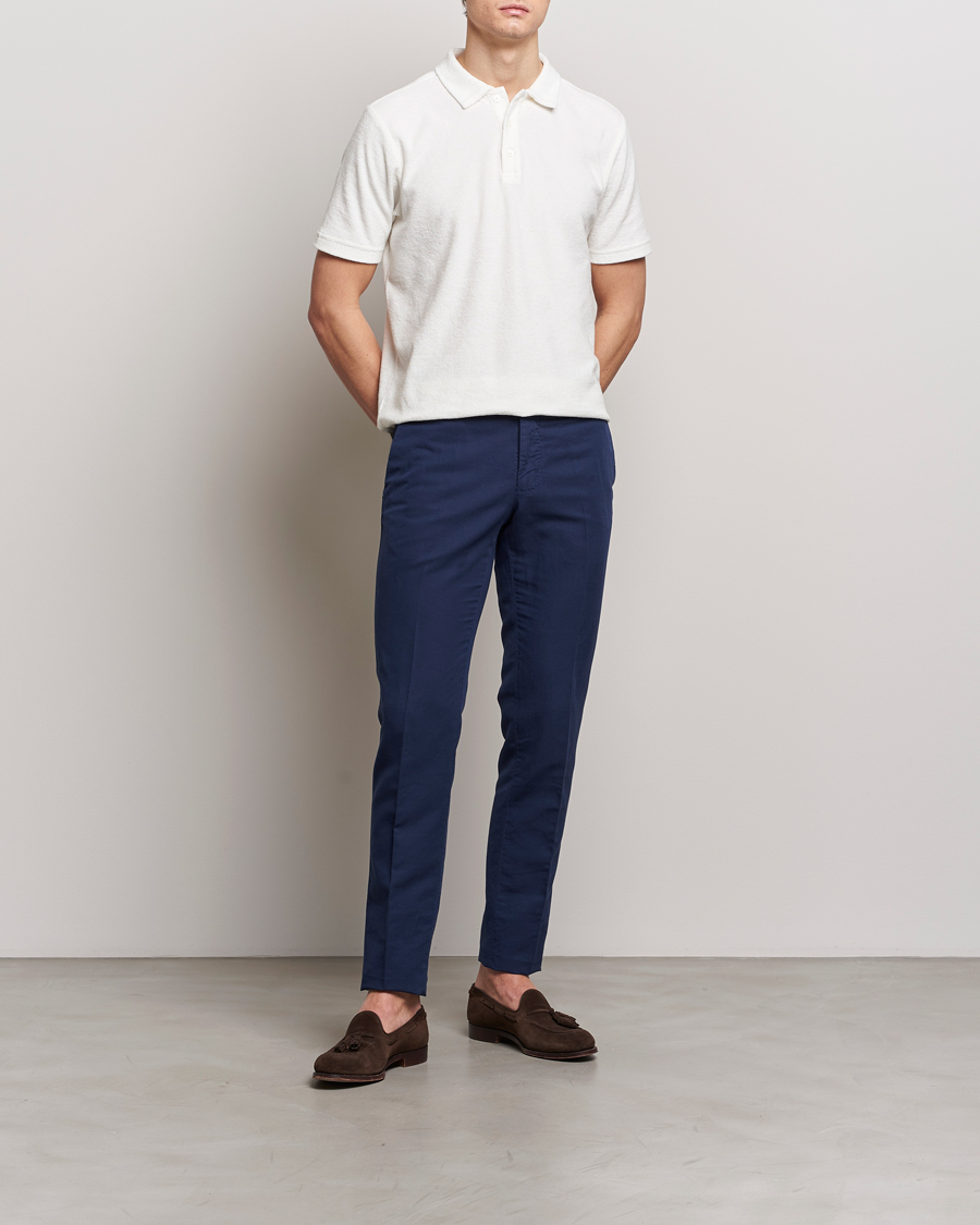 Heren | Broeken | Incotex | Slim Fit Chinolino Trousers Navy