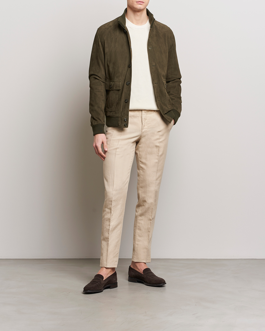 Heren | Broeken | Incotex | Slim Fit Chinolino Trousers Light Beige