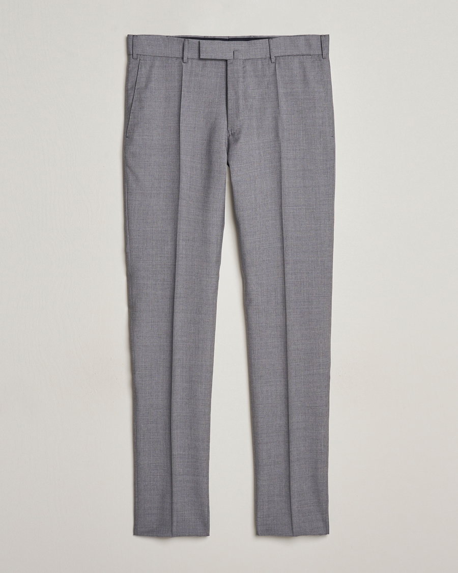 Heren | Broeken | Incotex | Slim Fit Tropical Wool Trousers Light Grey