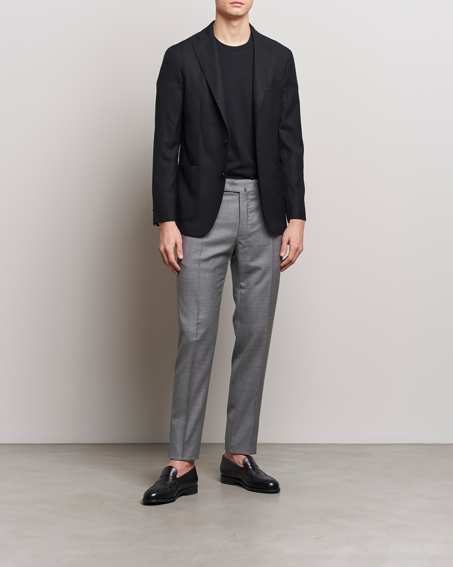 Heren | Broeken | Incotex | Slim Fit Tropical Wool Trousers Light Grey
