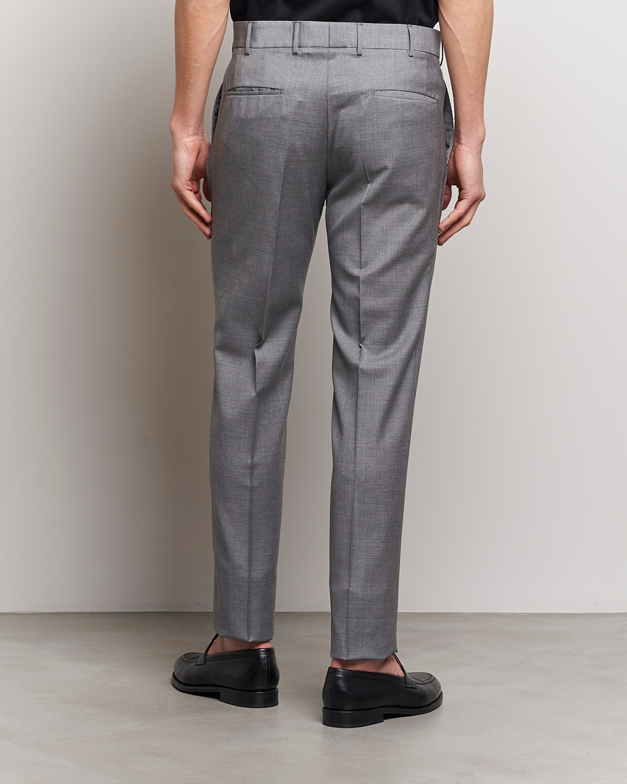 Heren | Broeken | Incotex | Slim Fit Tropical Wool Trousers Light Grey