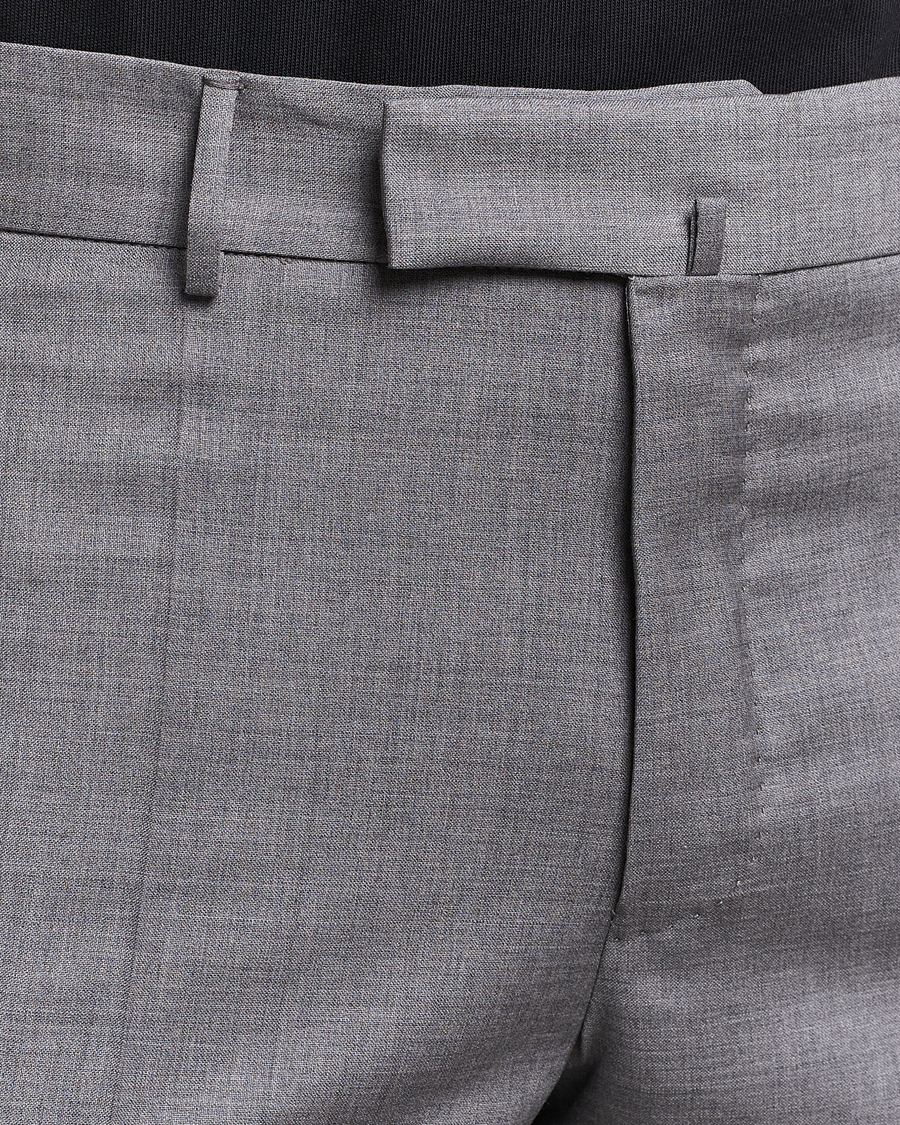 Heren | Broeken | Incotex | Slim Fit Tropical Wool Trousers Light Grey