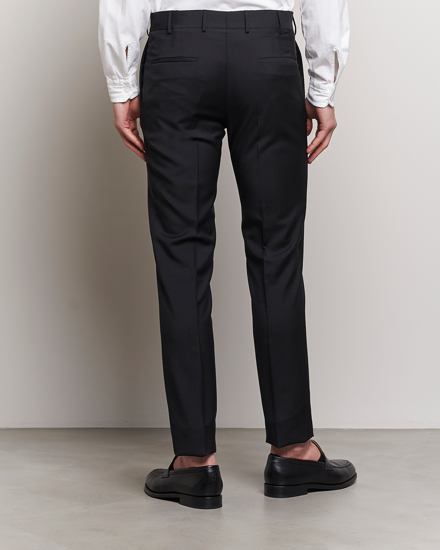 Heren | Broeken | Incotex | Slim Fit Tropical Wool Trousers Black