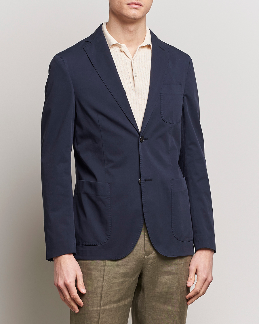 Heren | Katoenen blazers | Incotex | Unconstructed Comfort Cotton Blazer Navy
