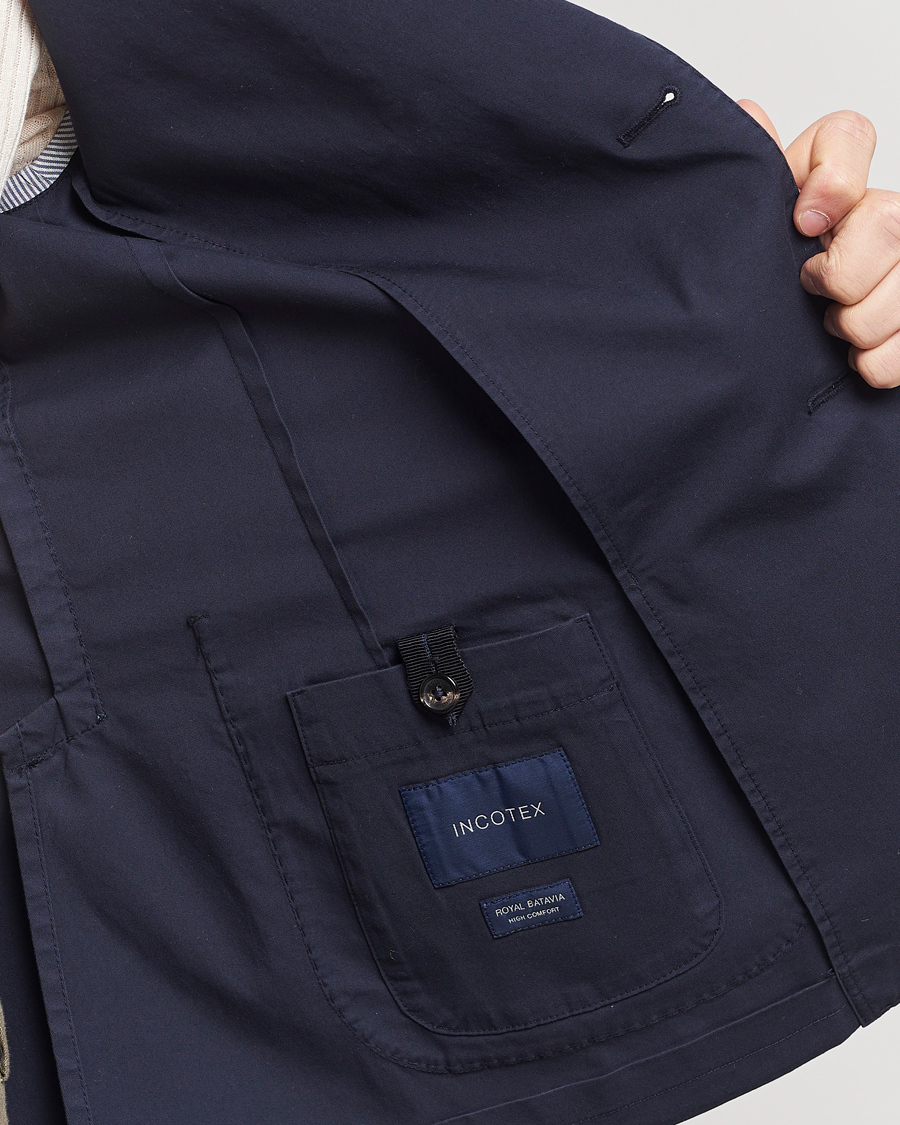 Heren | Blazers | Incotex | Unconstructed Comfort Cotton Blazer Navy