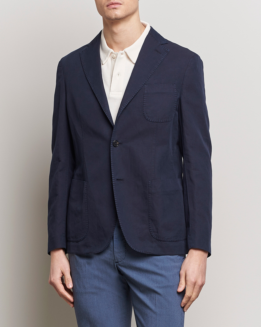 Men | Incotex | Incotex | Unconstructed Chinolino Blazer Navy