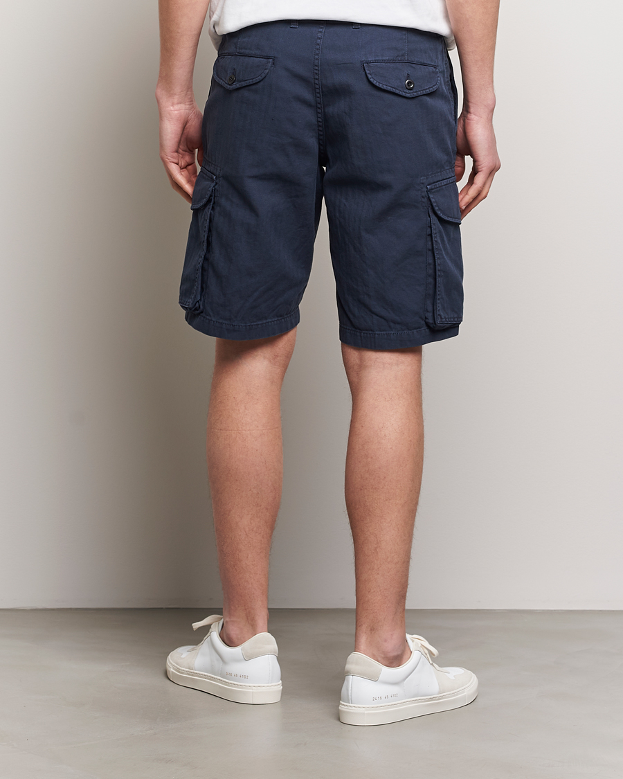 Heren | Korte broek | Incotex | Cotton Cargo Shorts Navy