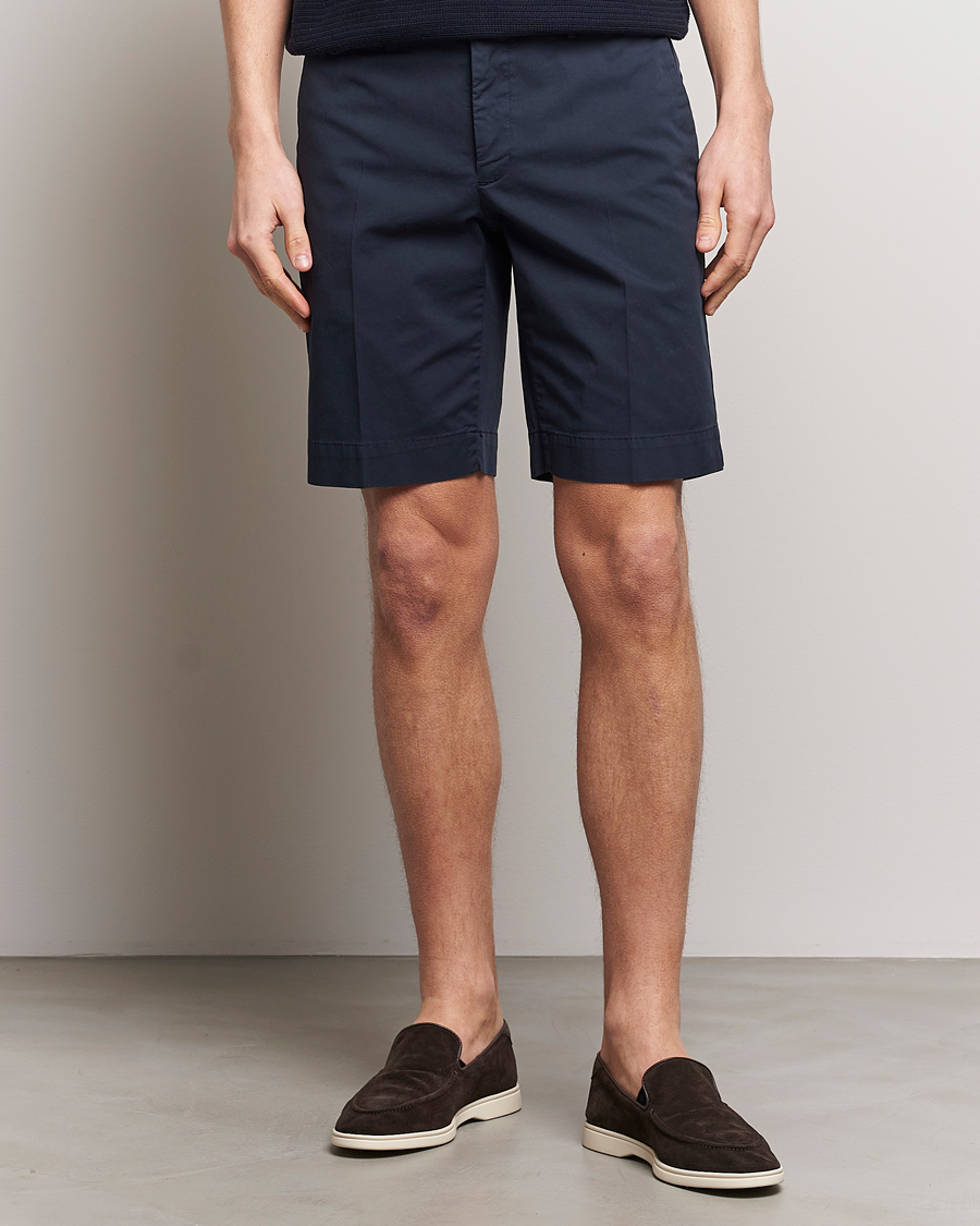 Heren | Italian Department | Incotex | Cotton Comfort Shorts Navy