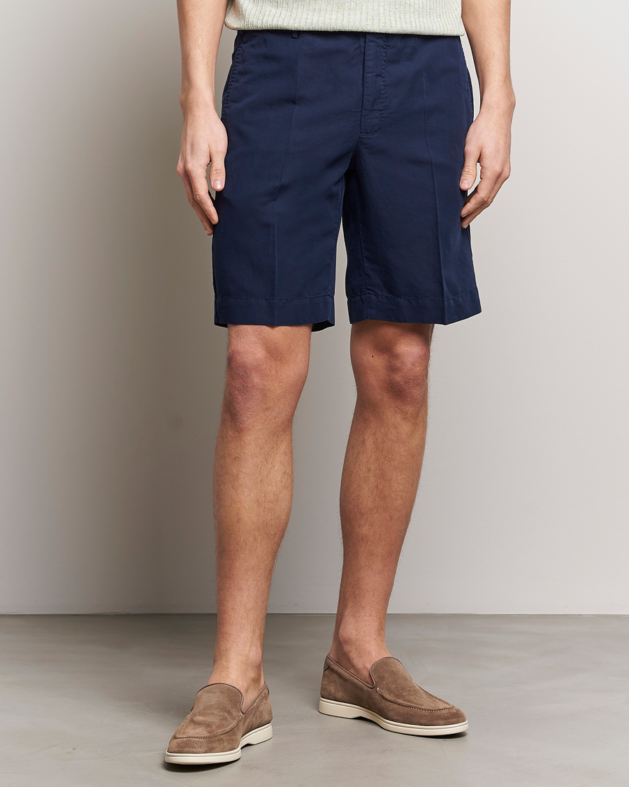 Heren | Linnen shorts | Incotex | Chinolino Shorts Navy