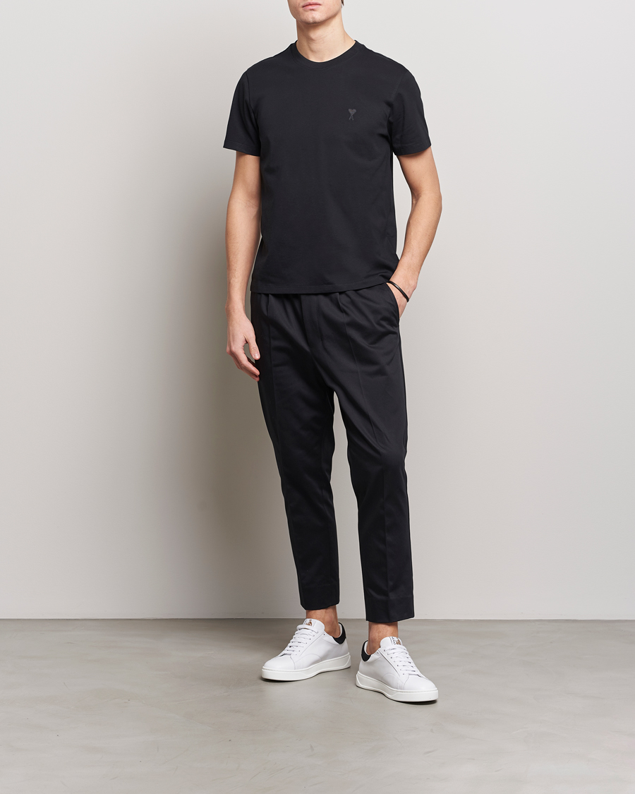 Heren | T-shirts | AMI | Tonal Heart Logo T-Shirt Black
