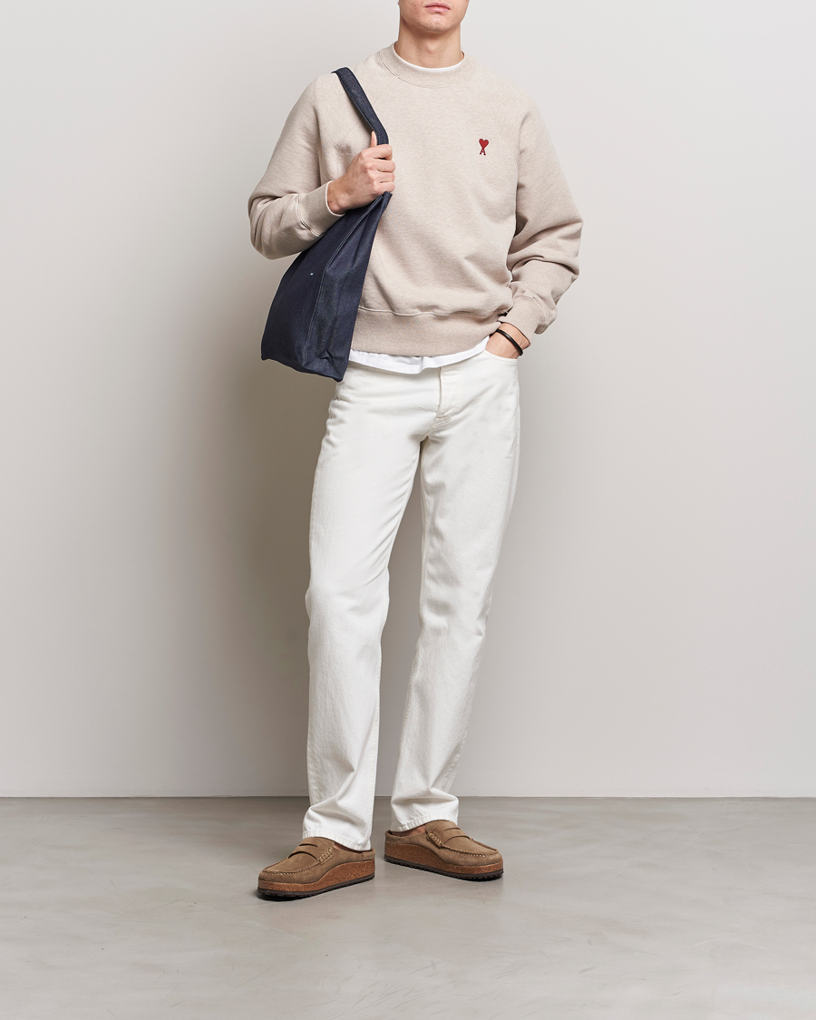 Heren | Truien | AMI | Heart Logo Sweatshirt Heather Light Beige