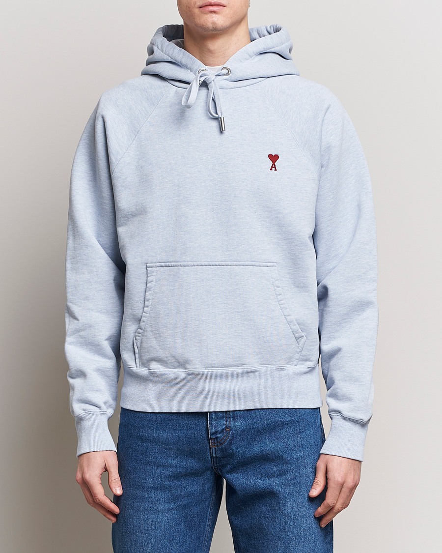 Heren | Hoodies | AMI | Heart Logo Hoodie Heather Blue