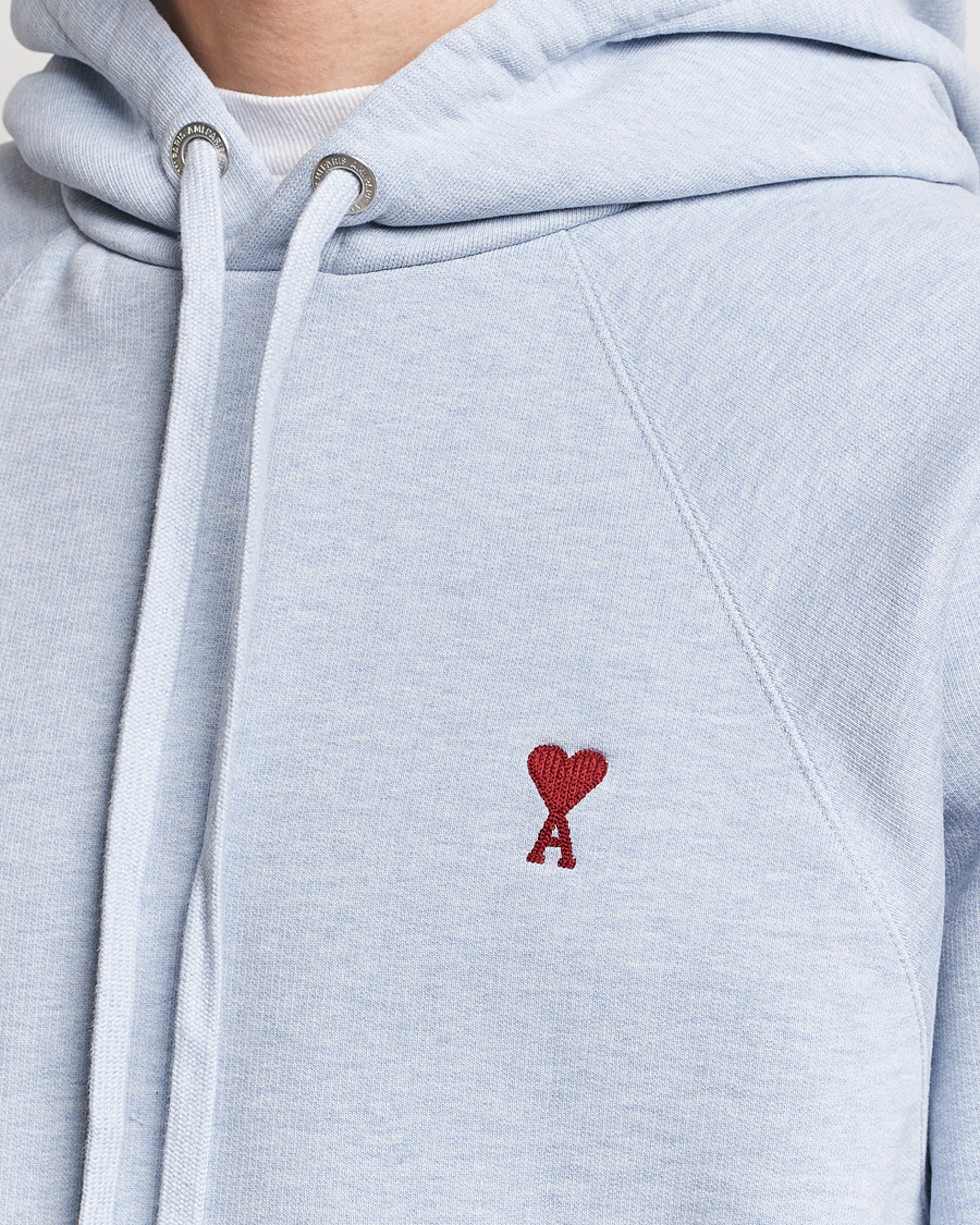 Heren | Truien | AMI | Heart Logo Hoodie Heather Blue