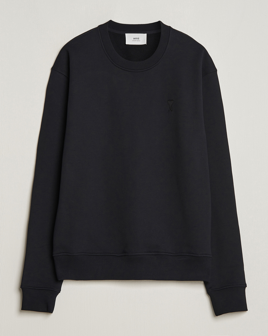 Heren | Truien | AMI | Tonal Heart Logo Sweatshirt Black