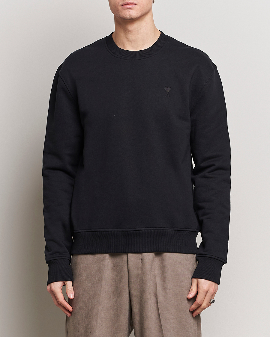 Heren | Sweatshirts | AMI | Tonal Heart Logo Sweatshirt Black