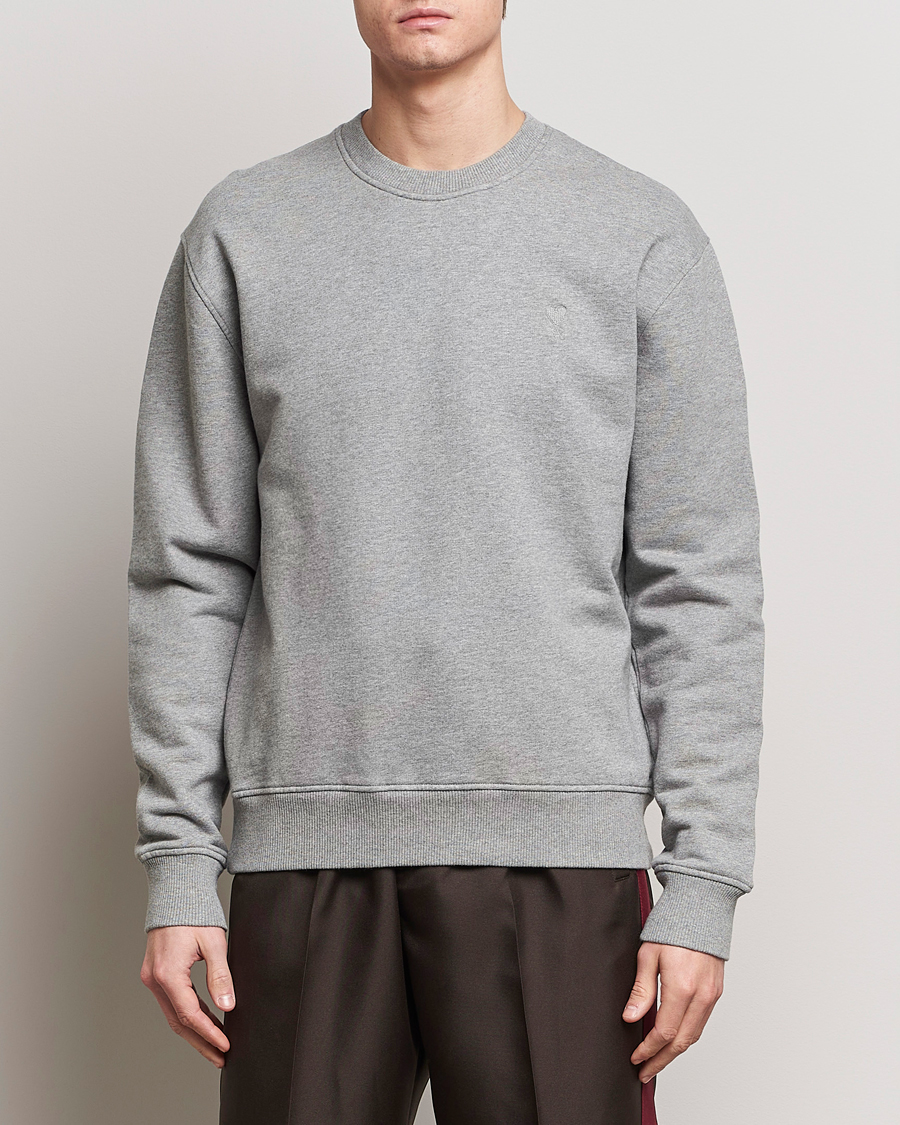 Heren | AMI | AMI | Tonal Heart Logo Sweatshirt Heather Grey