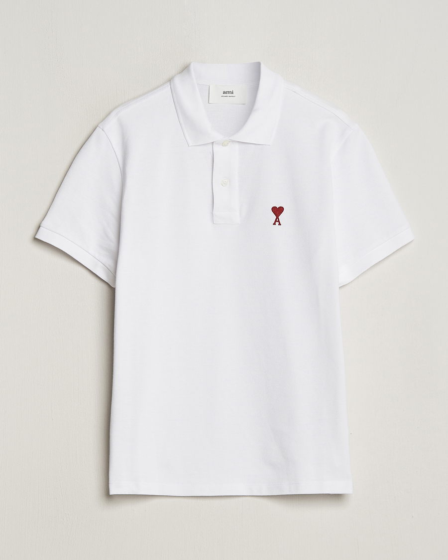 Heren | Polo's | AMI | Heart Logo Piquet Polo White