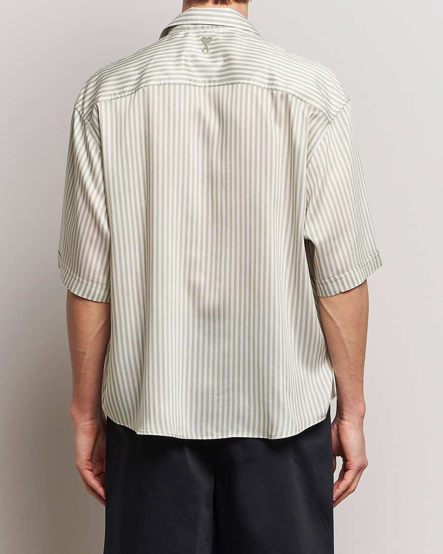 Heren | Overhemden | AMI | Boxy Fit Striped Short Sleeve Shirt Chalk/Sage