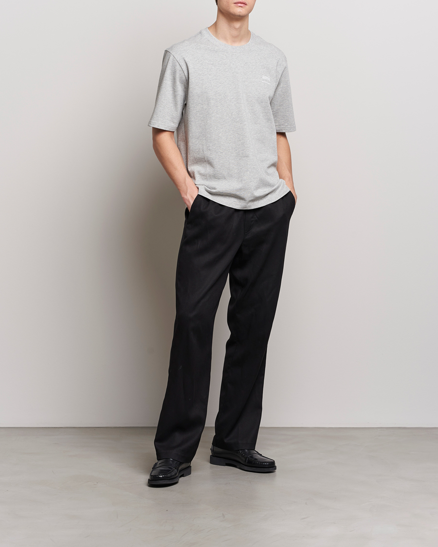 Heren | T-shirts | AMI | Logo T-Shirt Heather Grey