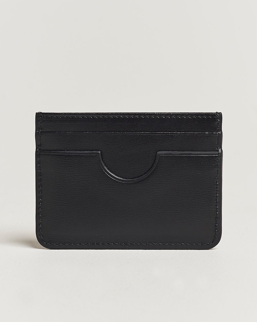 Heren | AMI Tonal Heart Logo Leather Card Holder Black | AMI | Tonal Heart Logo Leather Card Holder Black