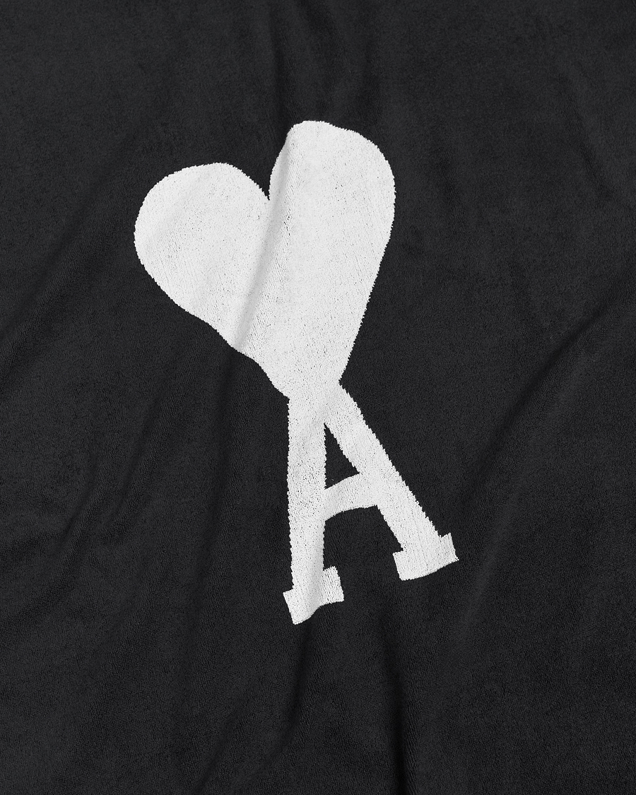 Heren | Lifestyle | AMI | Heart Logo Beach Towel Black/White