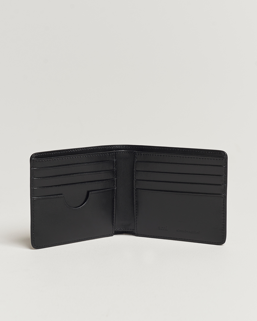 Heren | Accessoires | AMI | Tonal Heart Logo Leather Wallet Black