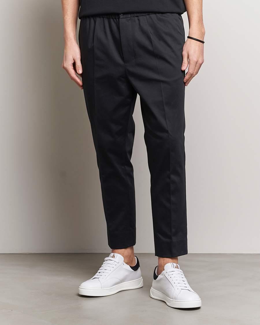 Heren | Broeken | AMI | Cotton Drawstring Trousers Black