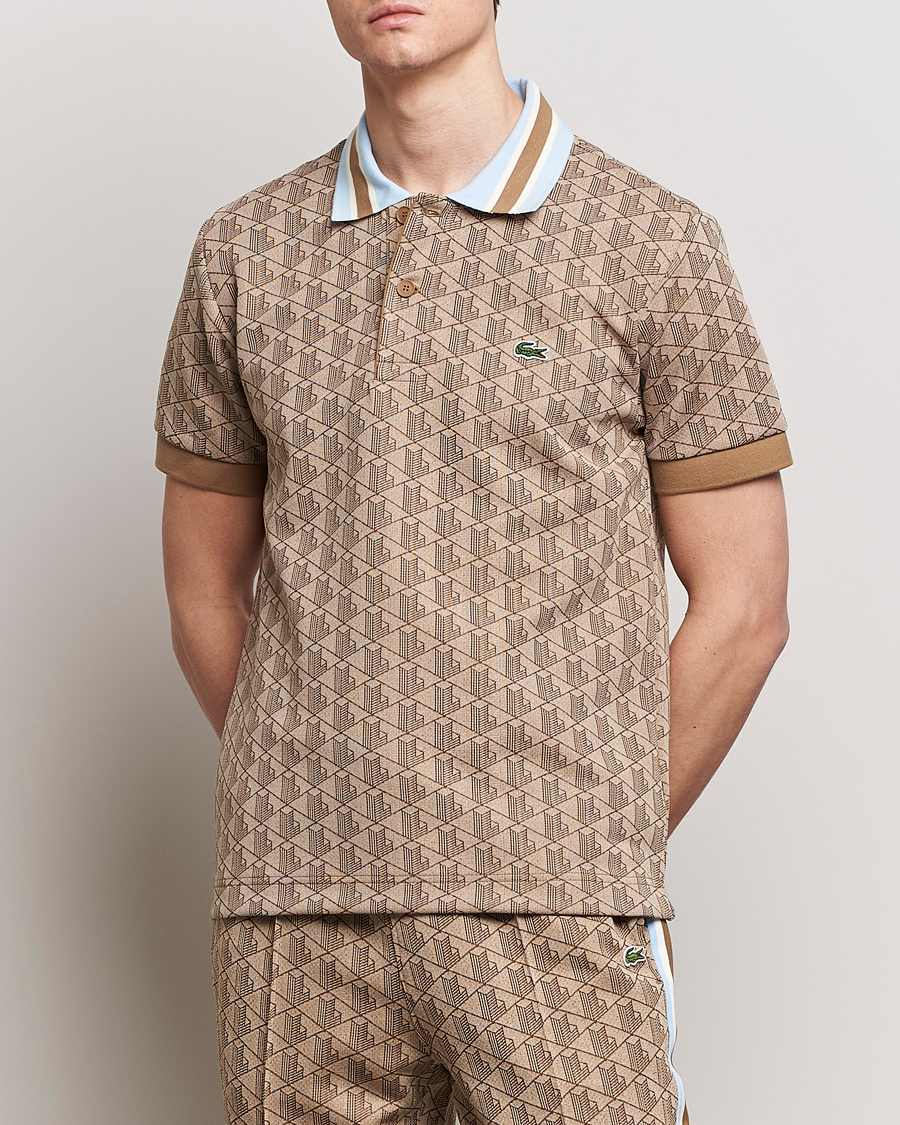 Heren | Polo's | Lacoste | Classic Fit Monogram Polo Croissant/Cookie