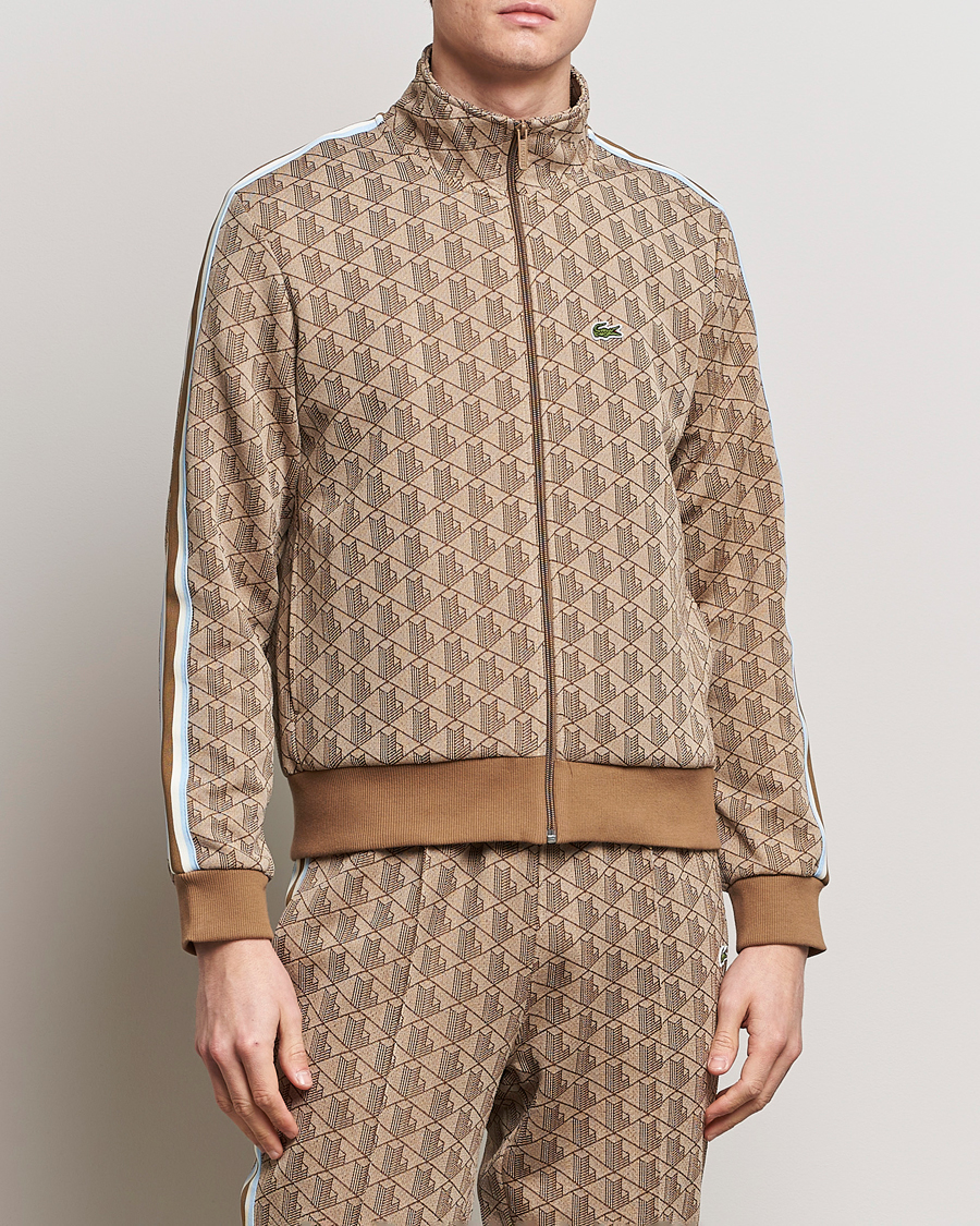 Heren |  | Lacoste | Monogram Full Zip Track Jacket Croissant/Cookie