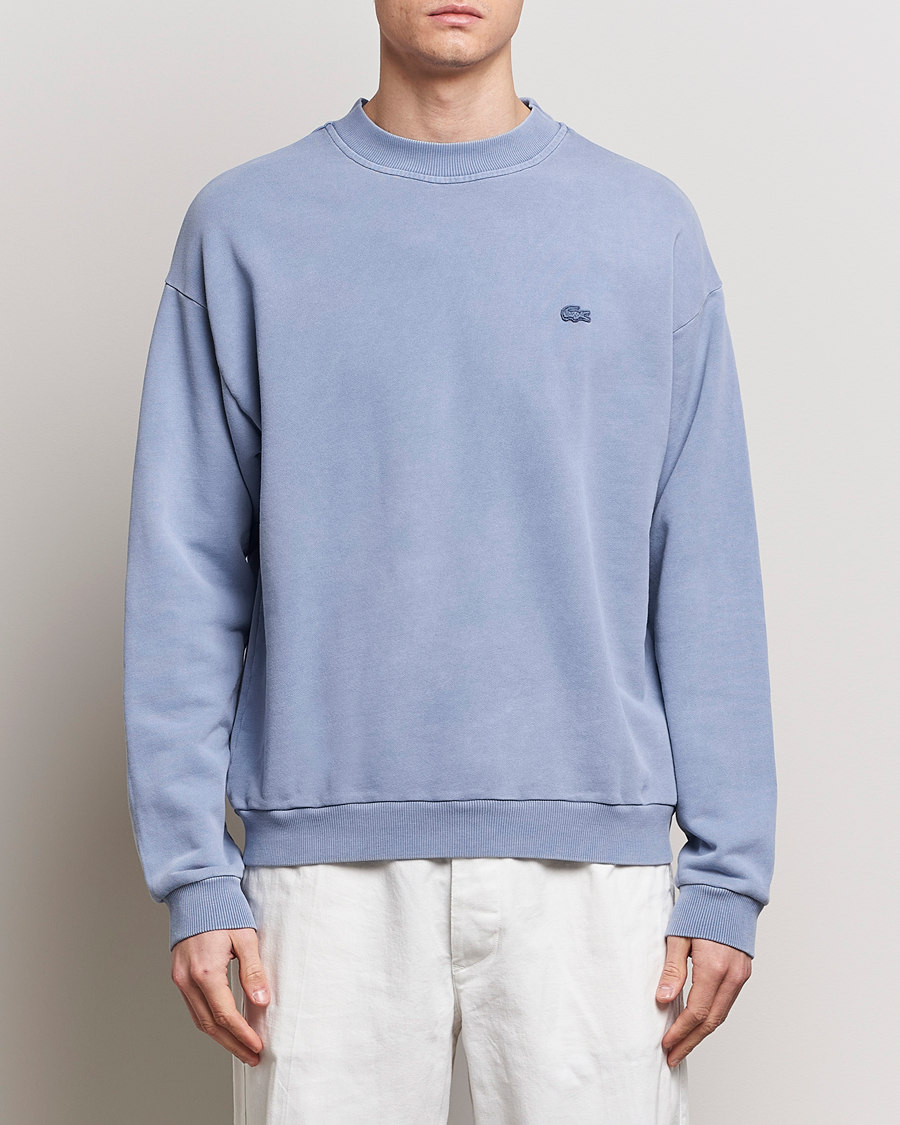 Men | Clothing | Lacoste | Natural Dyed Crew Neck Sweatshirt Stonewash