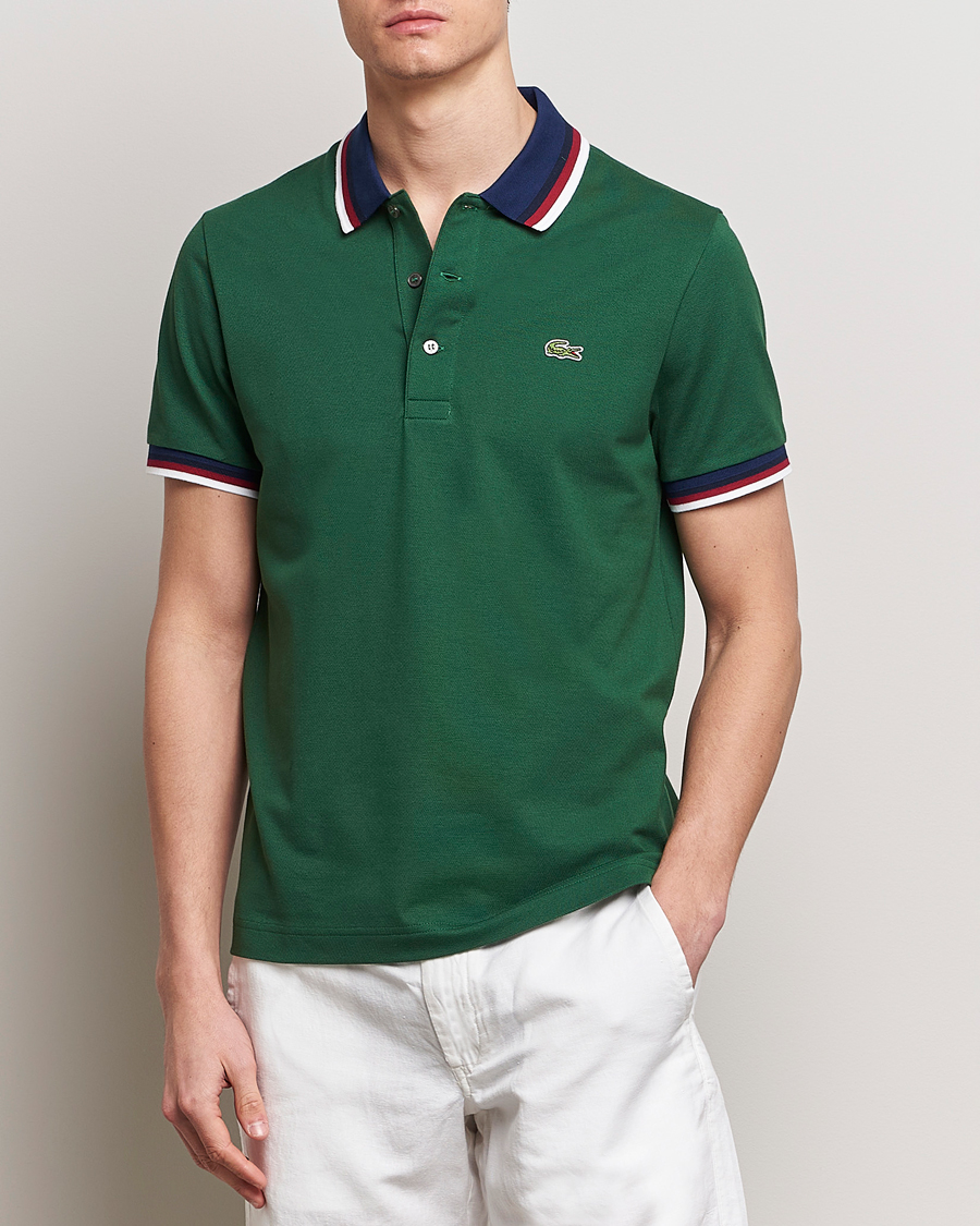 Heren | Poloshirts met korte mouwen | Lacoste | Regular Fit Tipped Polo Green