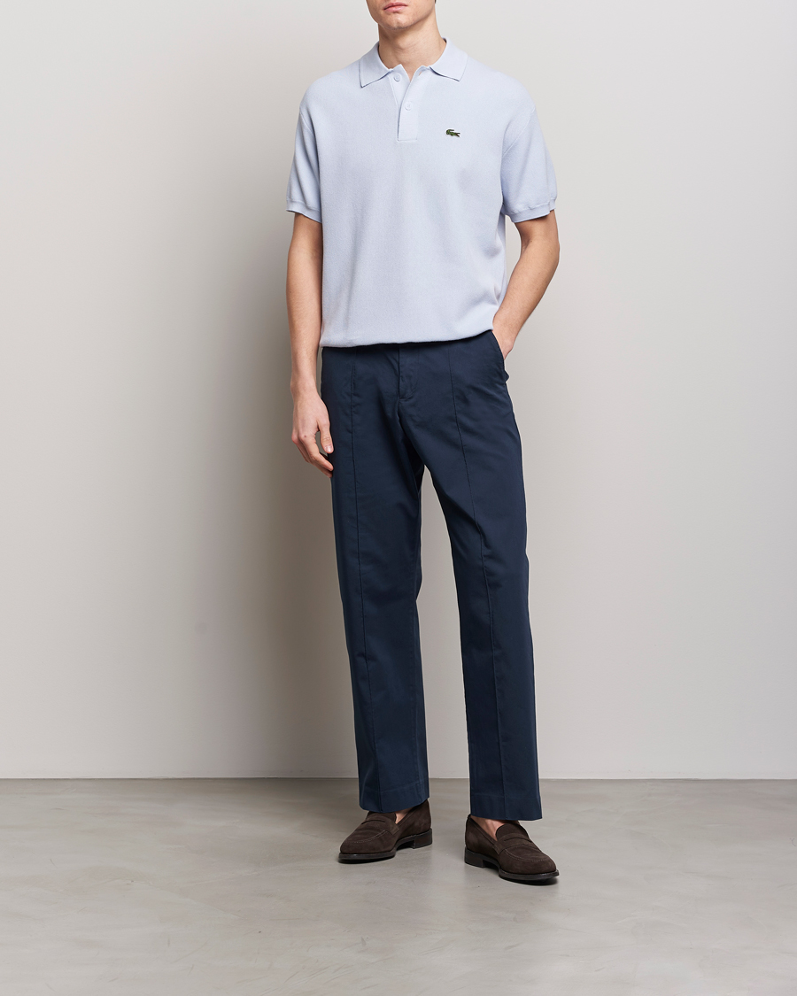Heren | Polo's | Lacoste | Relaxed Fit Moss Stitched Knitted Polo Phoenix Blue