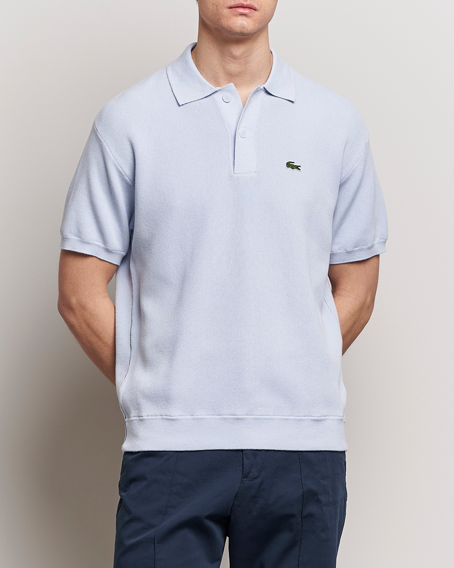 Heren | Poloshirts met korte mouwen | Lacoste | Relaxed Fit Moss Stitched Knitted Polo Phoenix Blue
