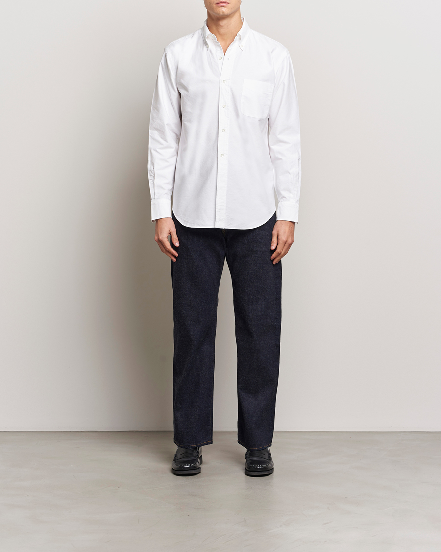 Heren | Overhemden | Kamakura Shirts | Vintage Ivy Oxford Button Down Shirt White