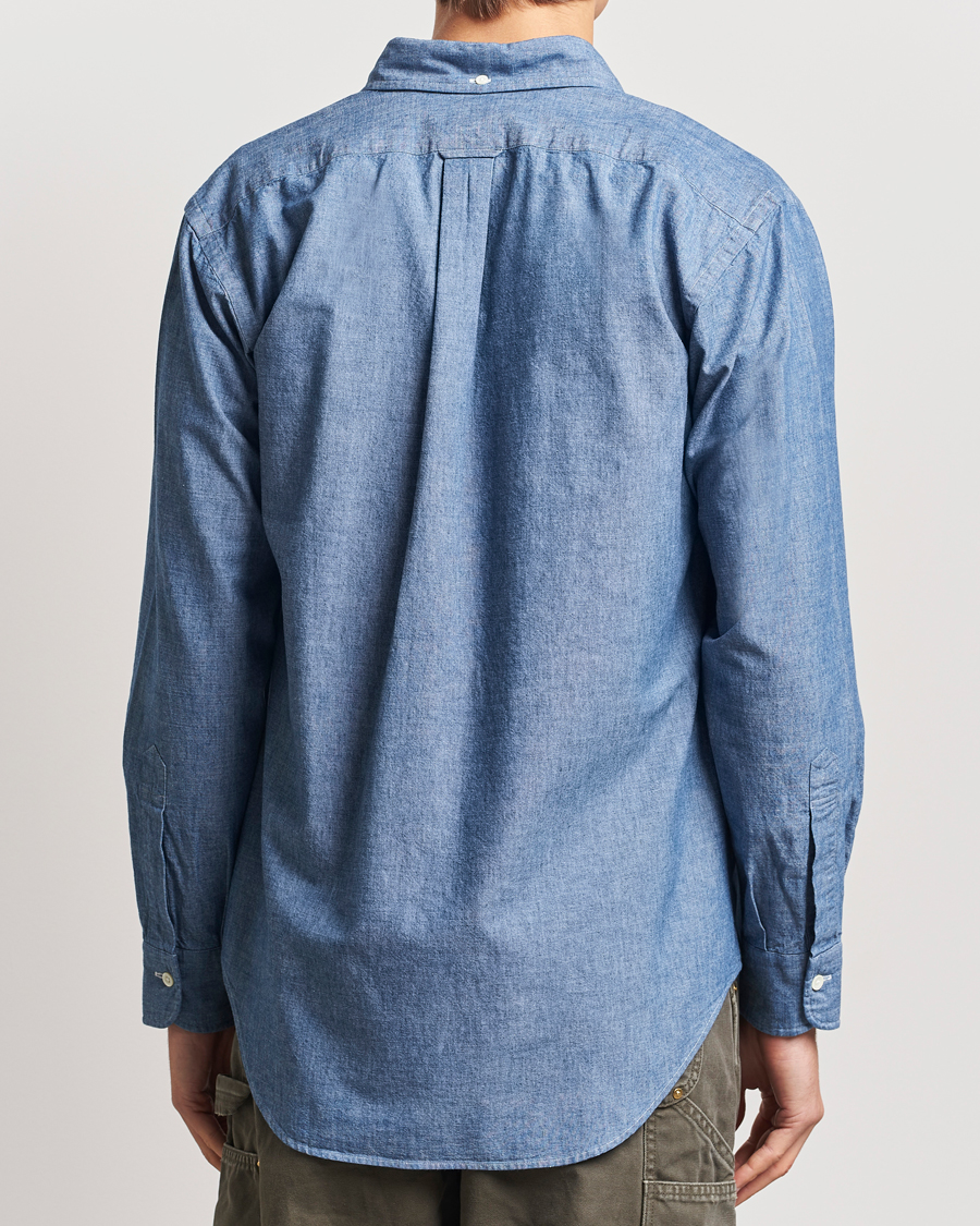 Heren | Overhemden | Kamakura Shirts | Vintage Ivy Chambray Button Down Shirt Blue