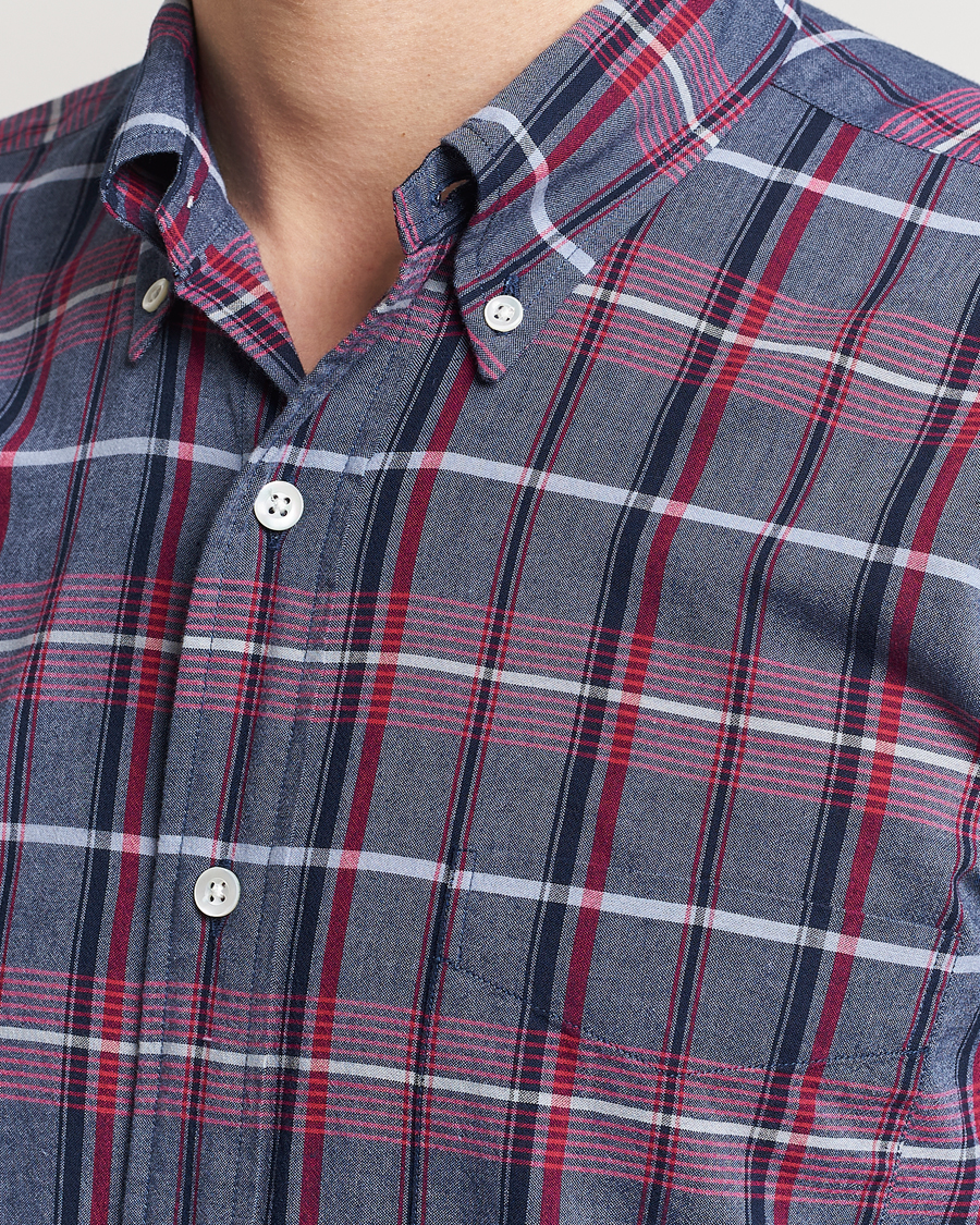 Heren | Overhemden | Kamakura Shirts | Vintage Ivy Button Down Shirt Blue Madras