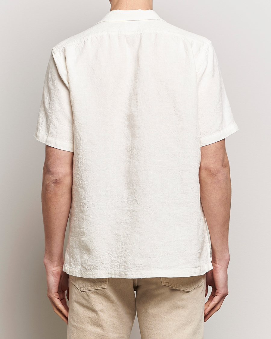 Heren | Overhemden | Kamakura Shirts | Vintage Ivy Heavy Linen Beach Shirt White