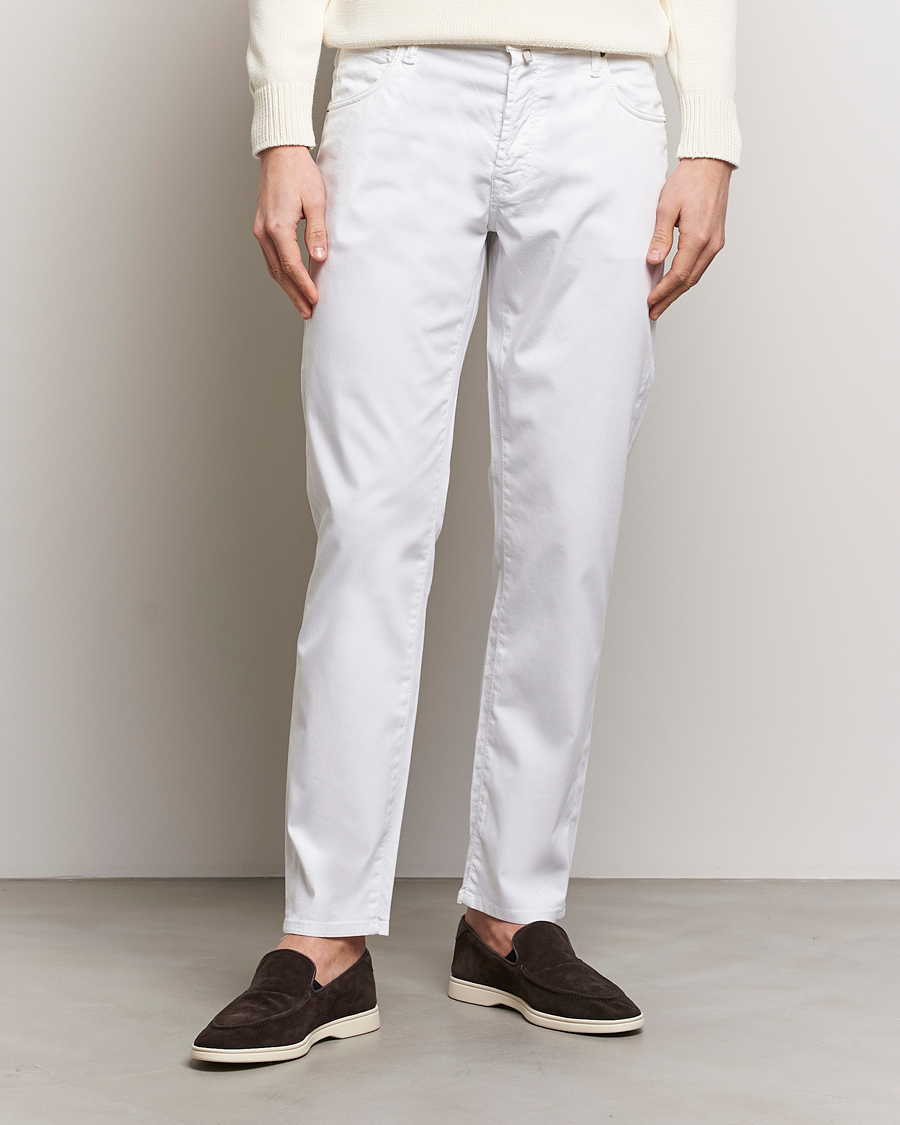 Heren | Incotex | Incotex | 5-Pocket Cotton/Stretch Pants White