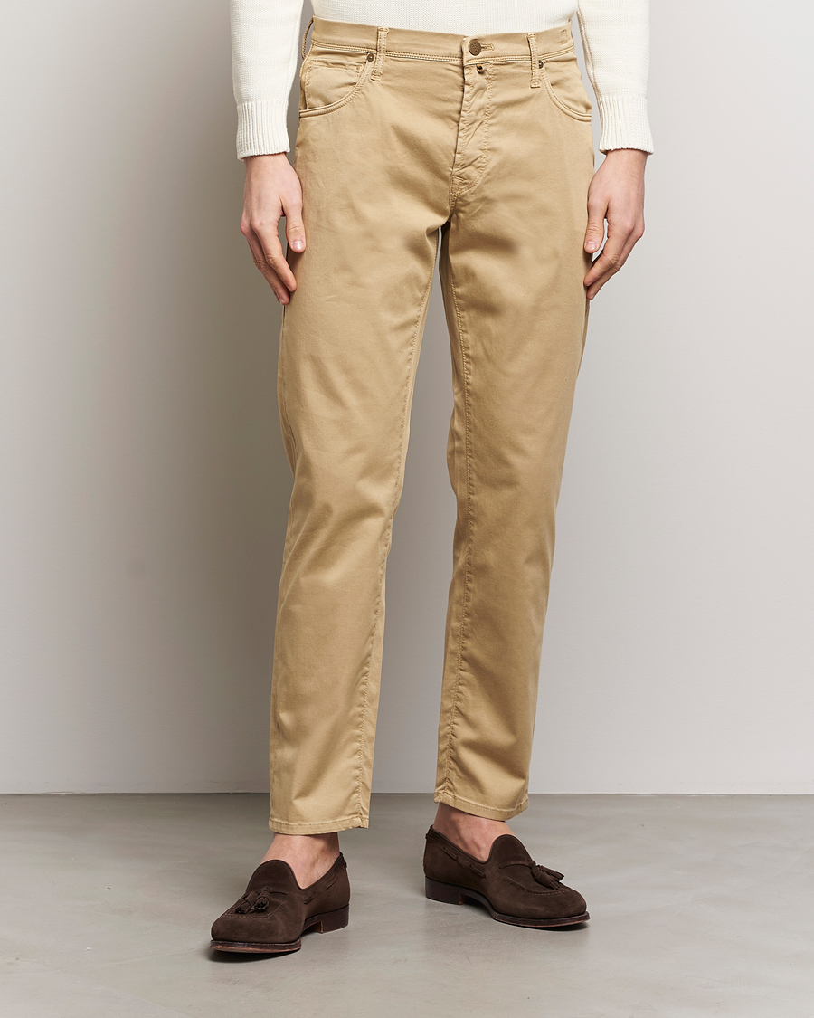 Heren | Casual broeken | Incotex | 5-Pocket Cotton/Stretch Pants Beige