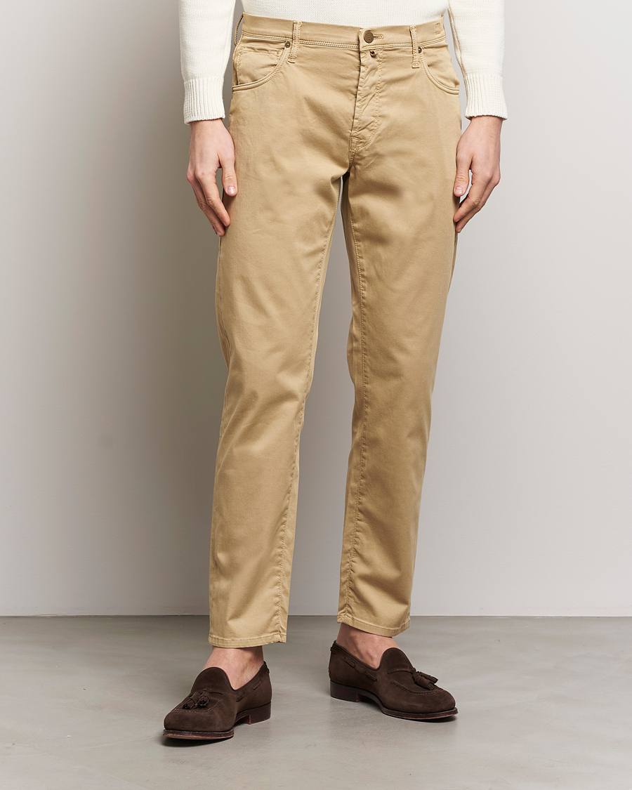 Heren | Italian Department | Incotex | 5-Pocket Cotton/Stretch Pants Beige