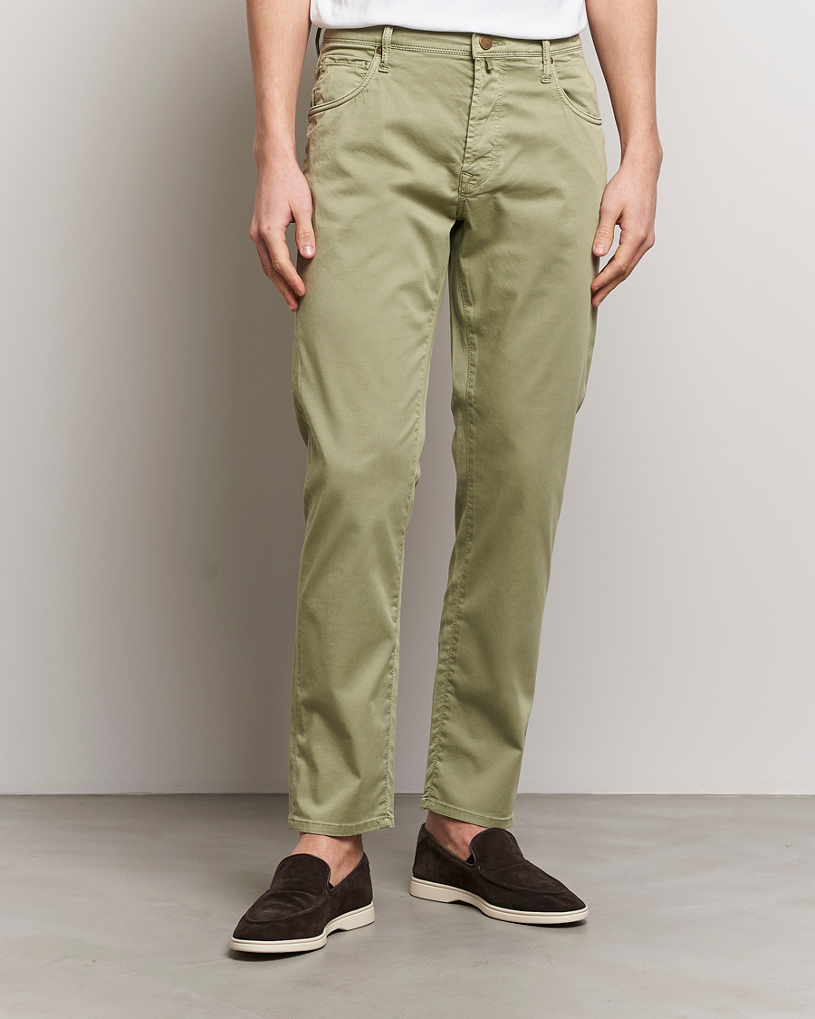 Heren | Italian Department | Incotex | 5-Pocket Cotton/Stretch Pants Sage