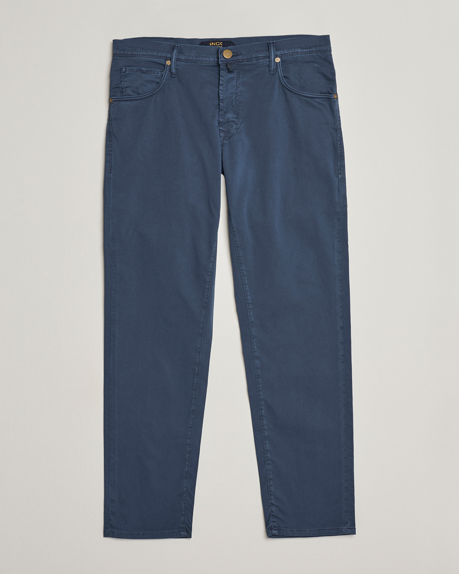 Heren | Broeken | Incotex | 5-Pocket Cotton/Stretch Pants Navy