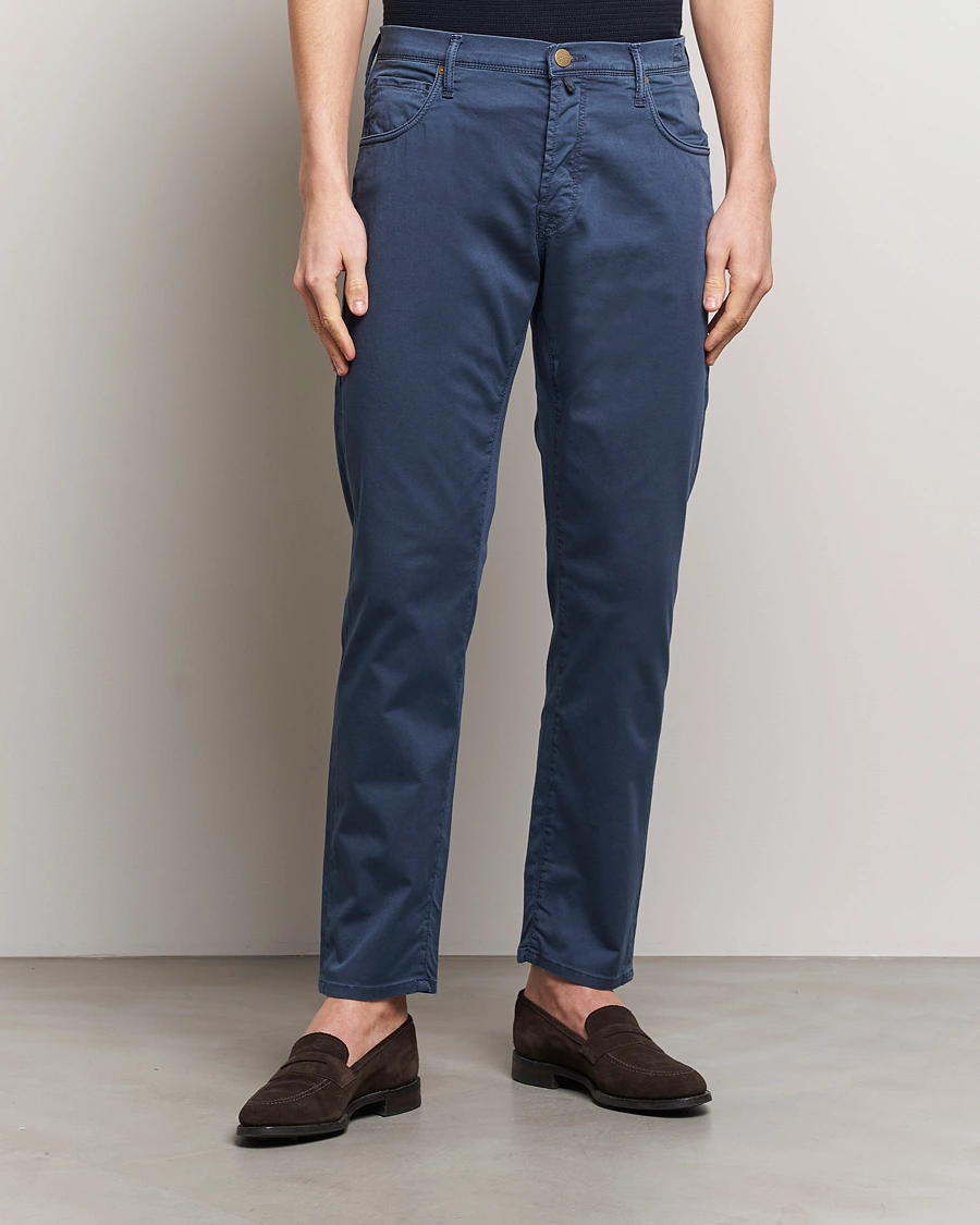 Heren | Casual broeken | Incotex | 5-Pocket Cotton/Stretch Pants Navy