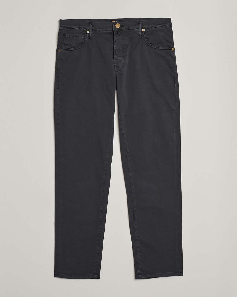 Heren | Broeken | Incotex | 5-Pocket Cotton/Stretch Pants Black
